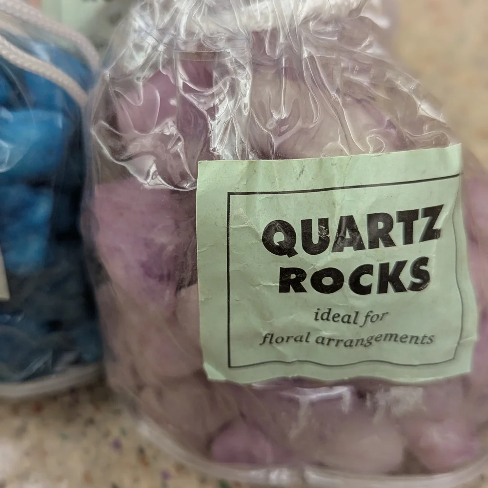 Colorful Quartz Rocks for Floral Arrangements: Pink, Purple, And Blue. NWT.
